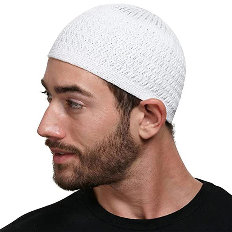 Casual Knitted Muslim Men Prayer Hats Winter Warm Beanies Cap Islamic Ramadan - Colouronova