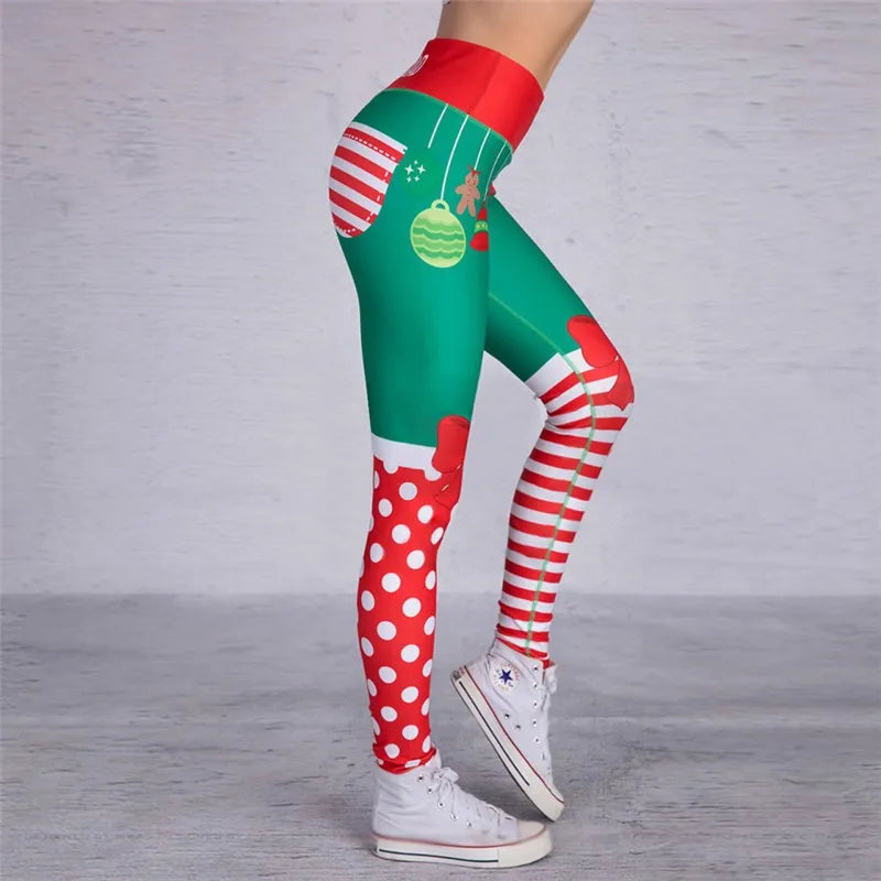 High Waist Fashion Leggings Women Fitness Running Yoga Leggings Christmas printed LeggingsPants  Gym Tight Leggings - Colouronova