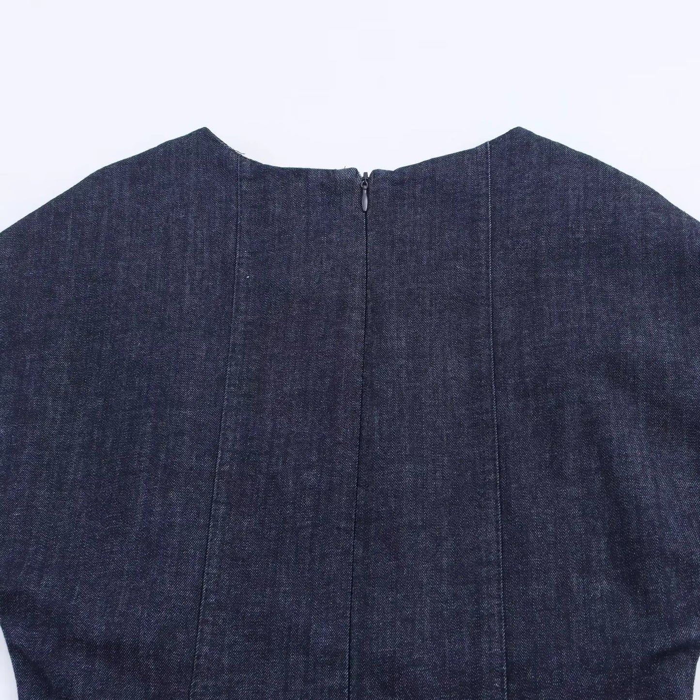 KONDALA Autumn Women Elegant Denim Belt Dress O-Neck Sleeveless Slim Long Dress 2025 Spring Fall Lady Casual Simple Denim Dress - Colouronova