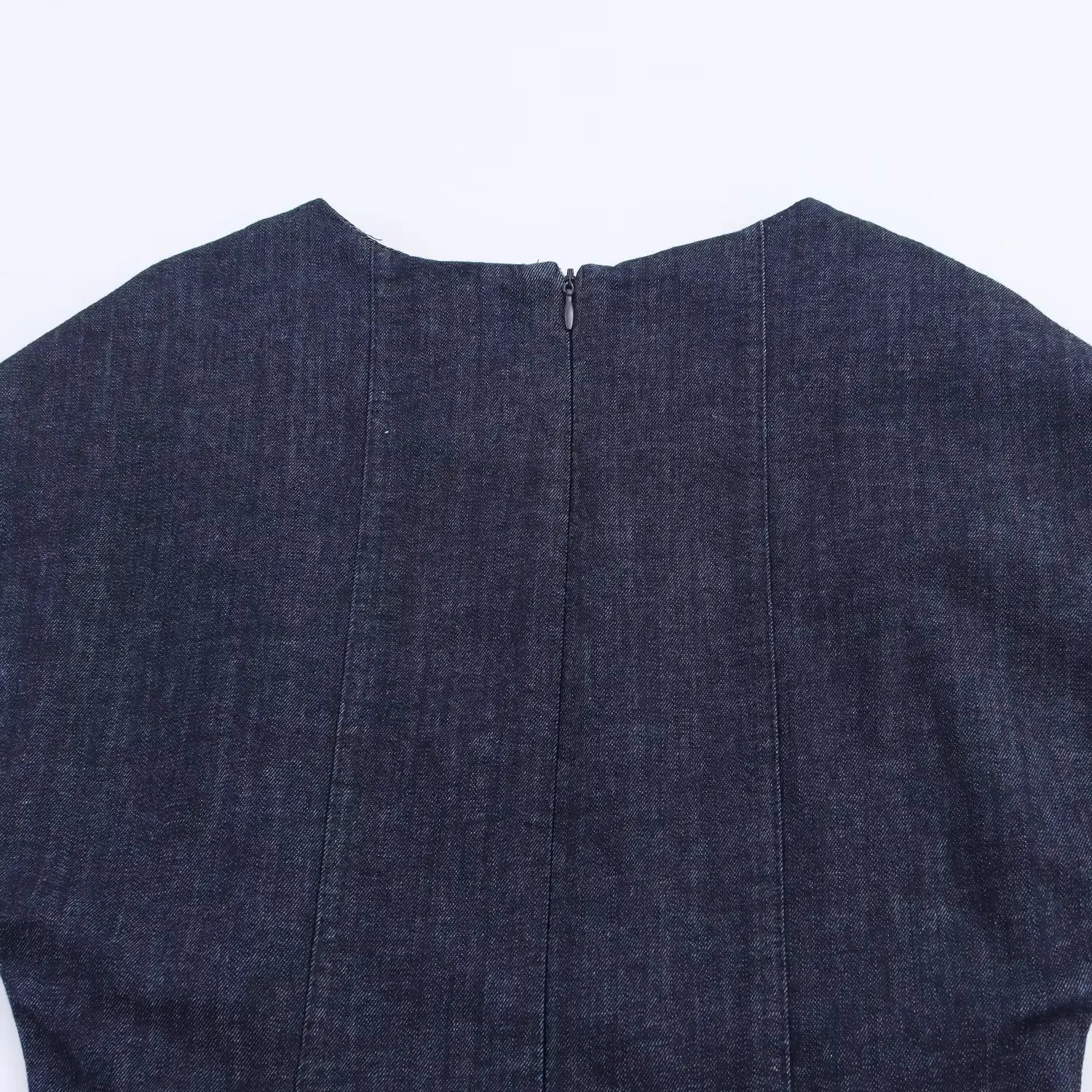 KONDALA Autumn Women Elegant Denim Belt Dress O-Neck Sleeveless Slim Long Dress 2025 Spring Fall Lady Casual Simple Denim Dress - Colouronova