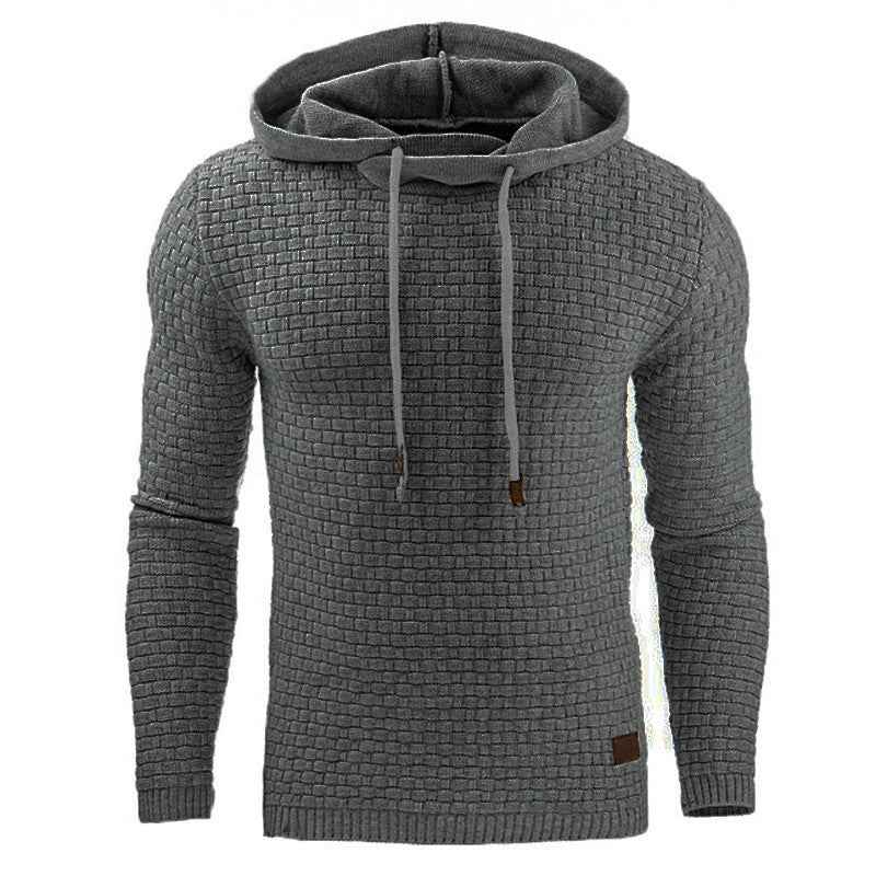 Men's jacquard long-sleeved hooded shirt
