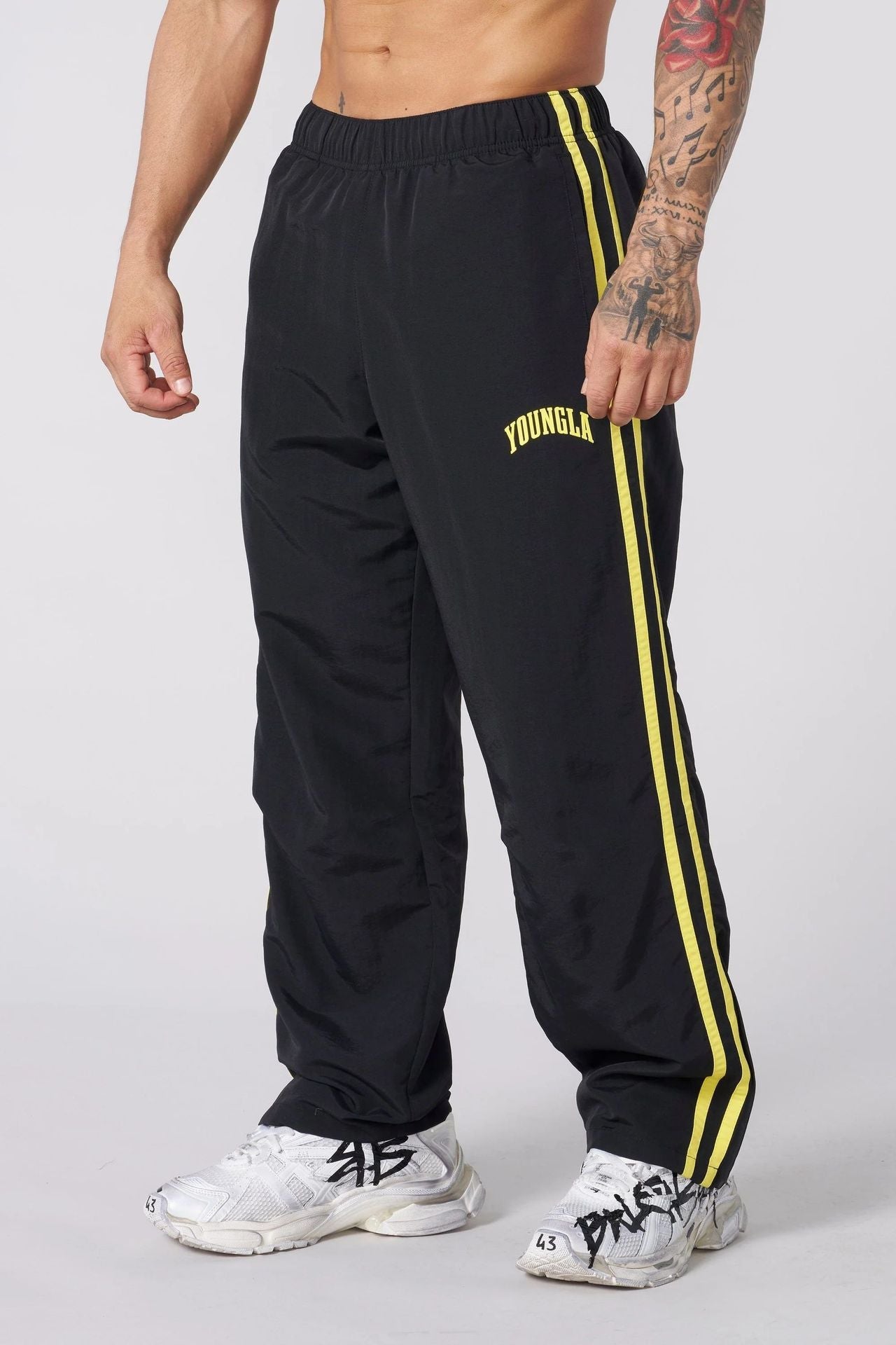 Double-strip stitched printed casual pants Colouronova