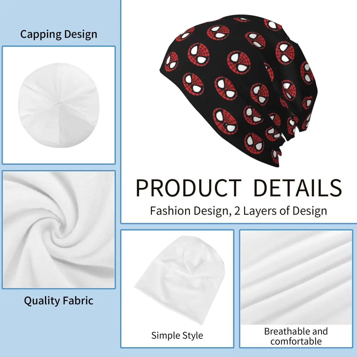 Spider-Man Spiderman Hero Skullies Beanies Hat Goth Unisex Outdoor Cap Warm Multifunction Bonnet - Colouronova