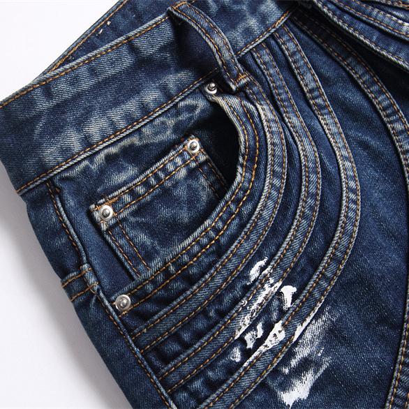 Seamed straight-leg denim jeans Colouronova