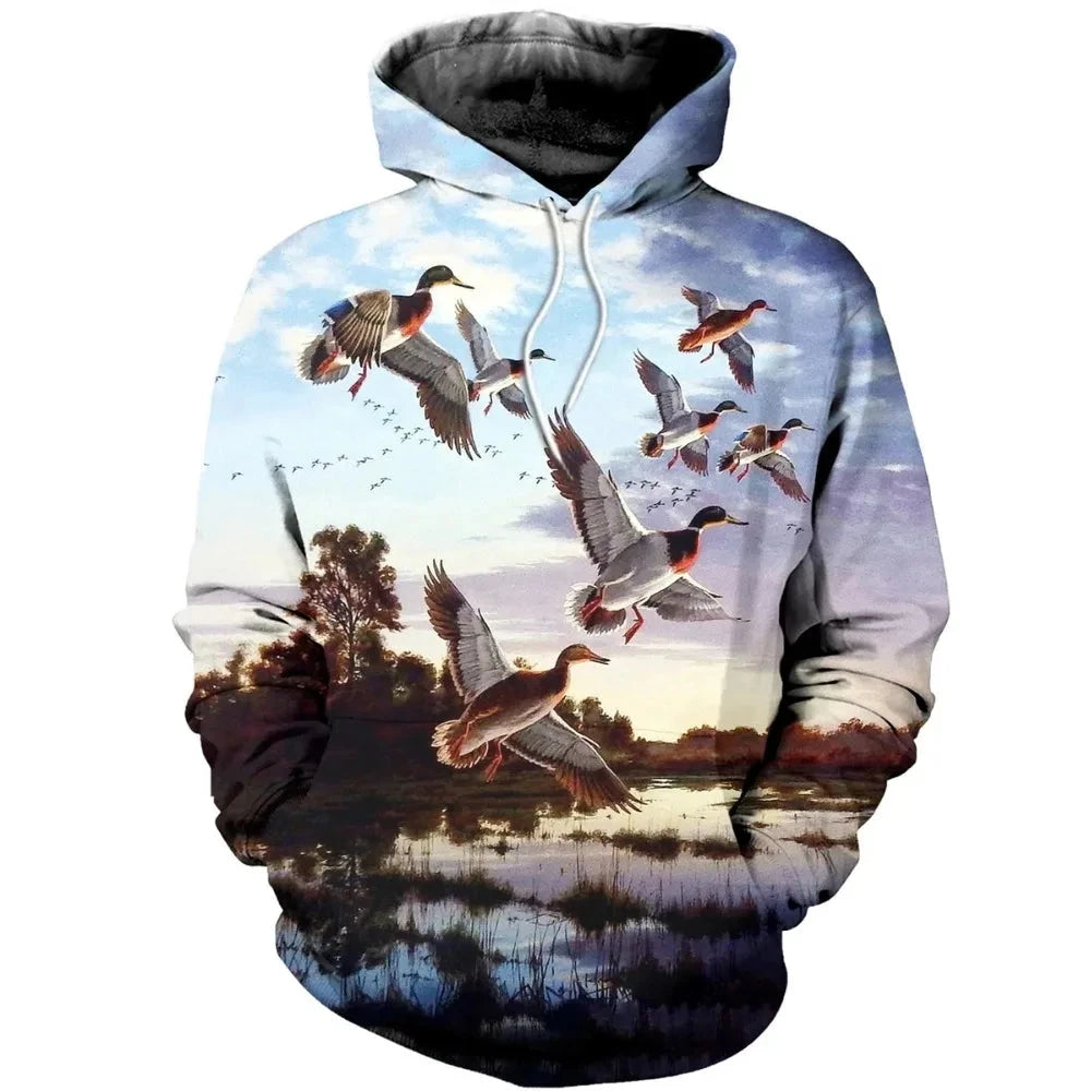 Beautiful Duck Hunting 3D All Over Printed Unisex Deluxe Hoodie Sweatshirt Zip Pullover Casual Tracksuit sudadera hombreYK13 Colouronova