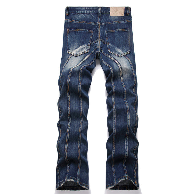 Seamed straight-leg denim jeans Colouronova