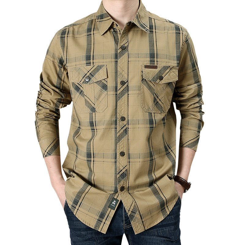 Men's Plaid Short Sleeve Cotton Shirt Colouronova