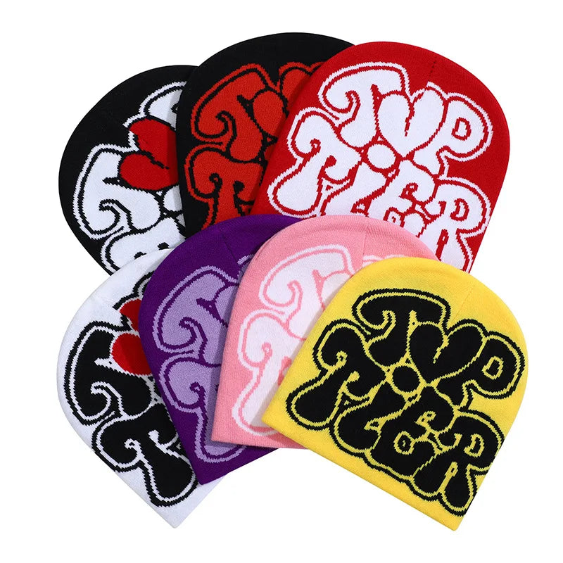 2025 Y2K Letter Knitted Winter Autumn Beanie Cap Men Women Kanye Beanies Gorras Hombre Top Keep Warm Hat Ear Hats Wool Hip Hop - Colouronova