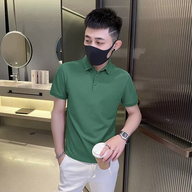 Lapel Short-Sleeved Polo Shirt Colouronova