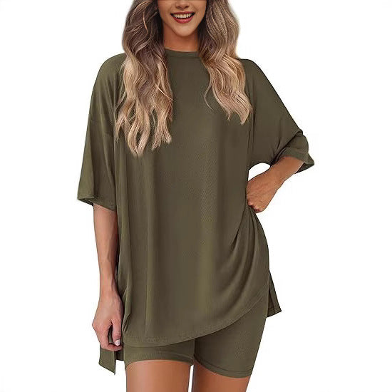 Women's Casual Short Sleeve Shorts Set Colouronova