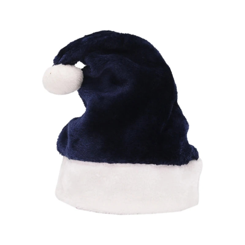 X90F Carnival Santa Claus Thicken Beanie with Pompom Multi Color Adult Warm Velvet Christmas Hats for Women Men Kids Gift - Colouronova