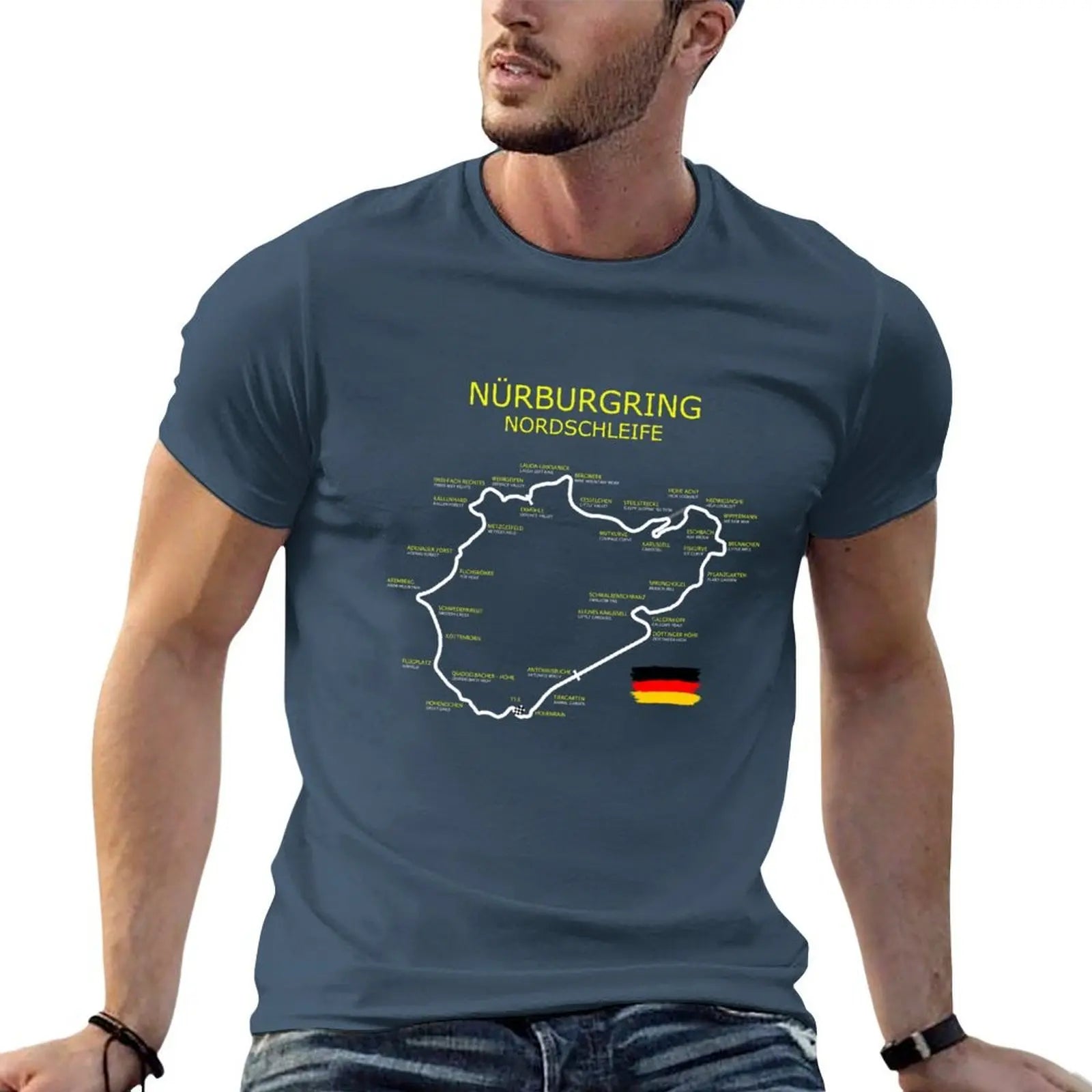 The Nurburgring T-Shirt man t shirt designer t shirts for man graphic tees T-Shirt - Colouronova