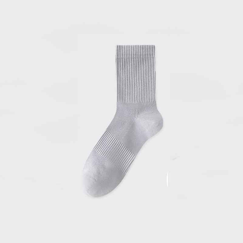 Breathable solid-colored cotton stockings