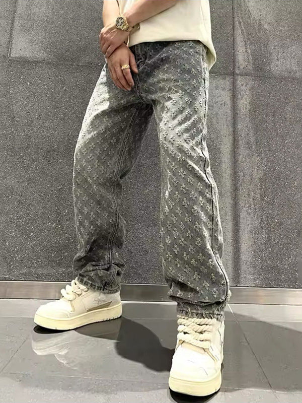 Retro distressed ripped jeans Colouronova