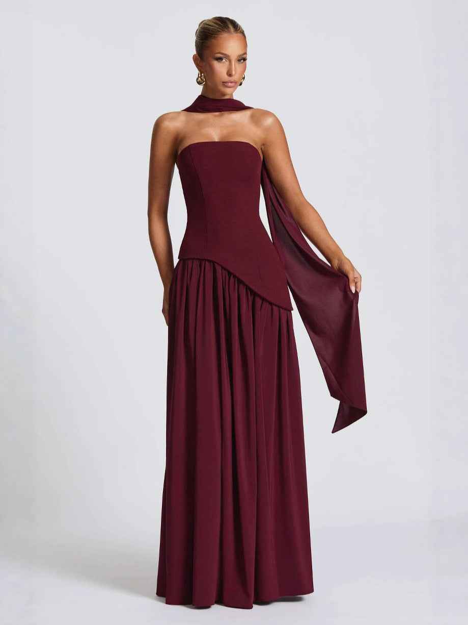Elegant Bodycon Long Dress with Crossover Strap