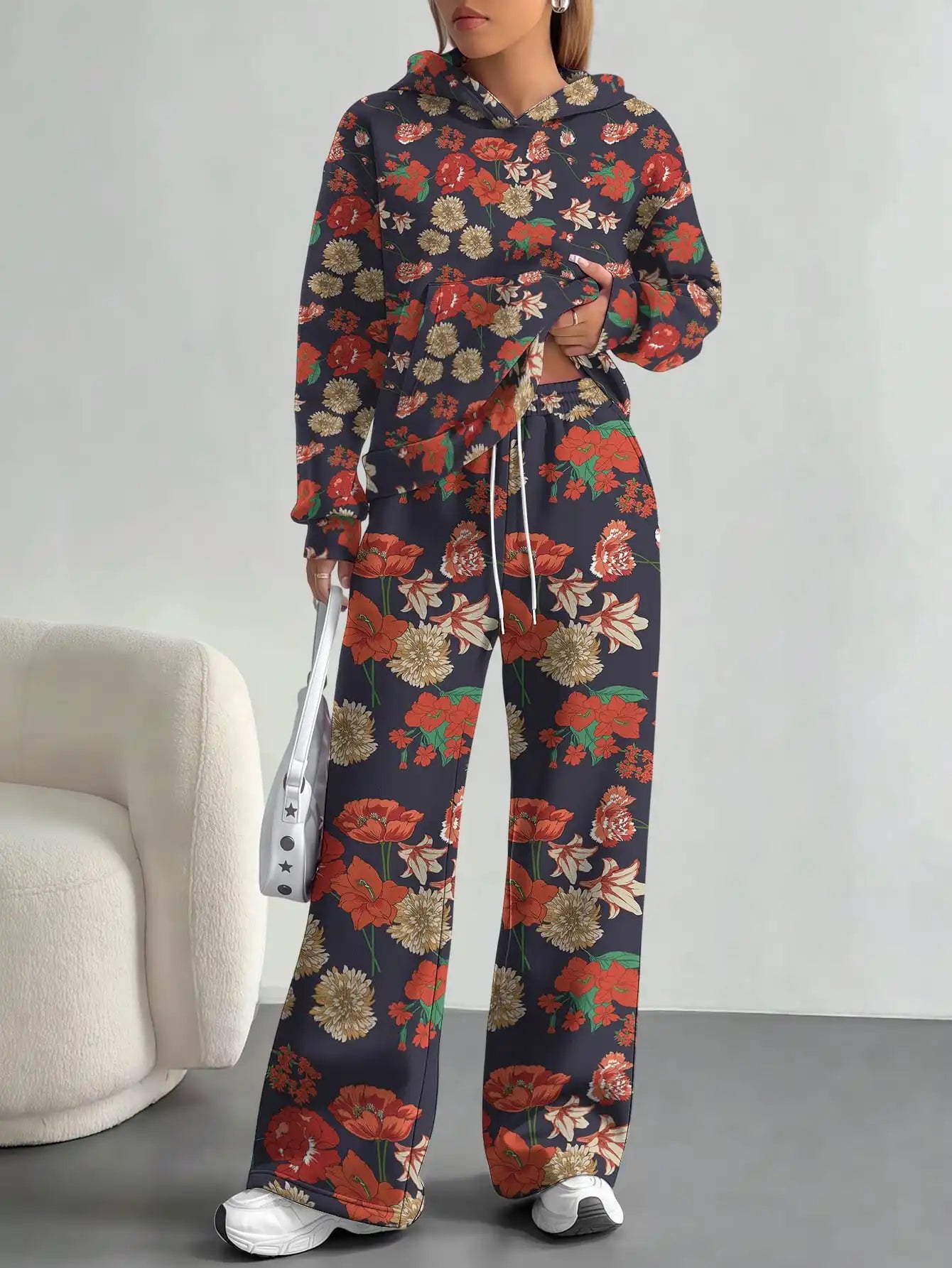 Retro ethnic style foreign trade 2025 floral pattern new hot style autumn and winter new fashion casual European and American - Colouronova