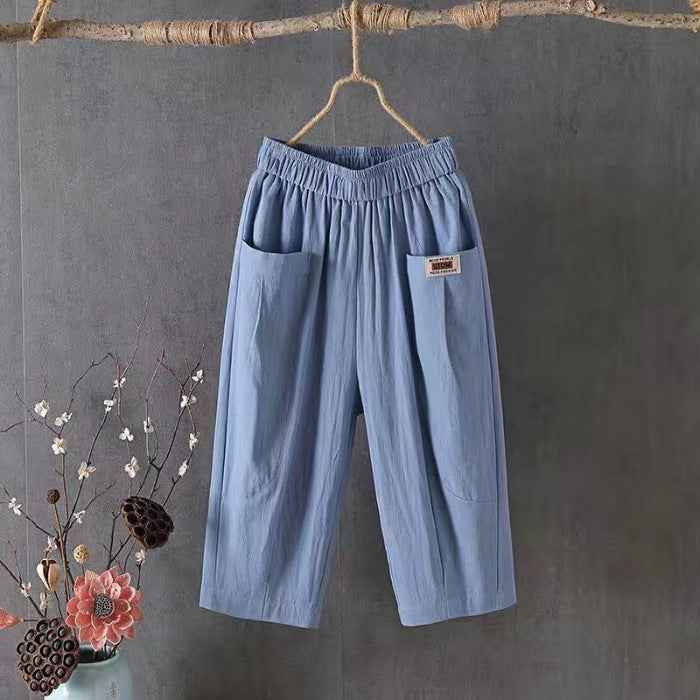 Women's cotton and linen capri pants