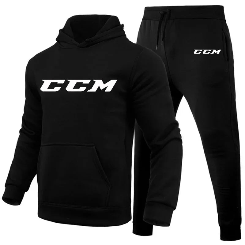 Men's Warmth-Enhanced Thick Sports Outfit Set - High-Quality Casual Long-Sleeved Sports Outfit - Jogging Pants - Men's Sports Ou - Colouronova