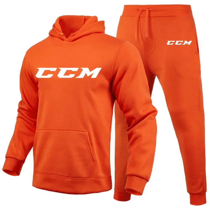 Men's Warmth-Enhanced Thick Sports Outfit Set - High-Quality Casual Long-Sleeved Sports Outfit - Jogging Pants - Men's Sports Ou - Colouronova