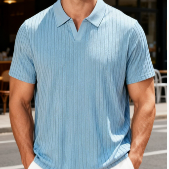 Men's T-shirts with lapel and V-neck Colouronova