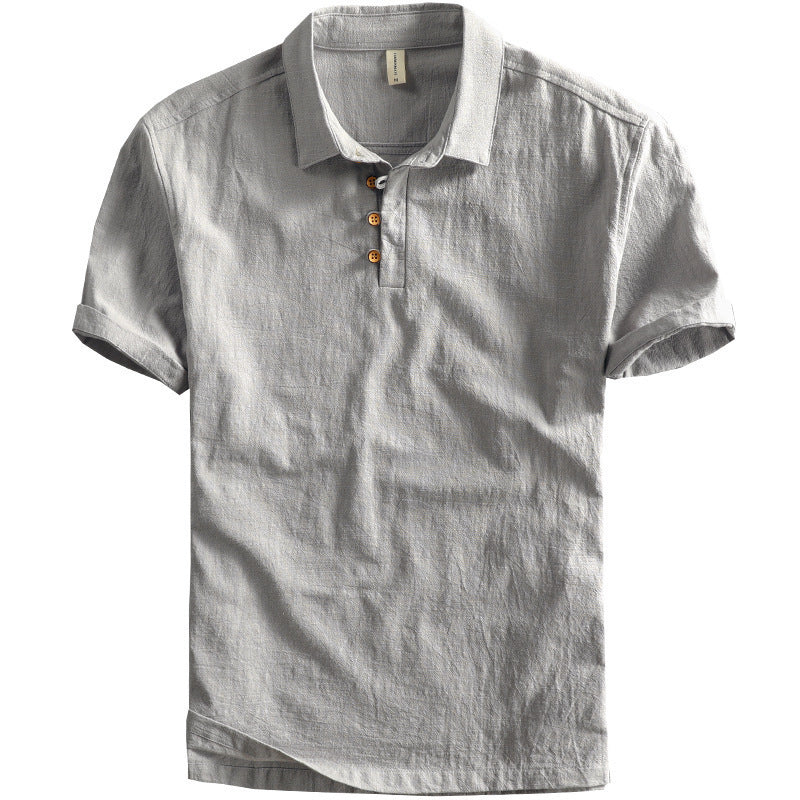 Mens Slim Fit Linen Short Sleeve Shirt Colouronova