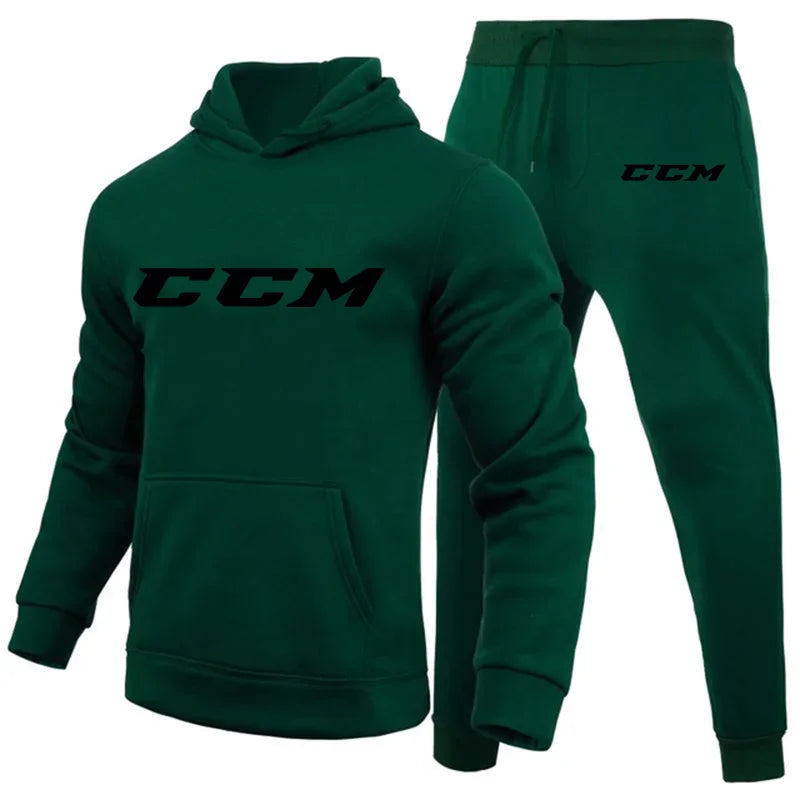 Men's Warmth-Enhanced Thick Sports Outfit Set - High-Quality Casual Long-Sleeved Sports Outfit - Jogging Pants - Men's Sports Ou - Colouronova
