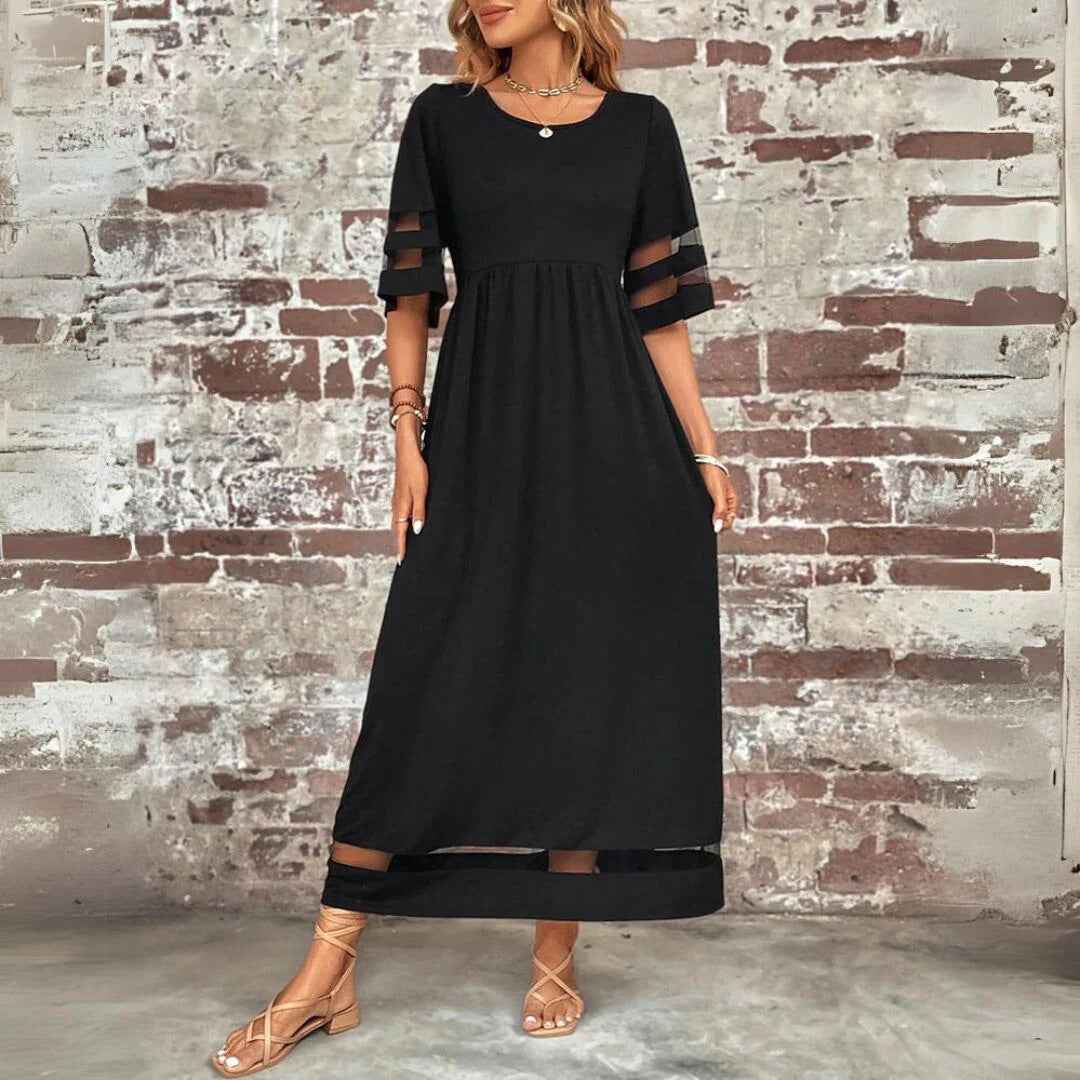 Mesh Splicing Pocket Dress