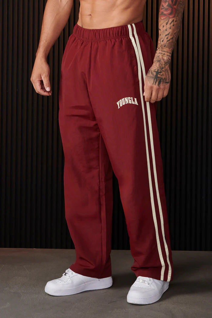 Double-strip stitched printed casual pants Colouronova