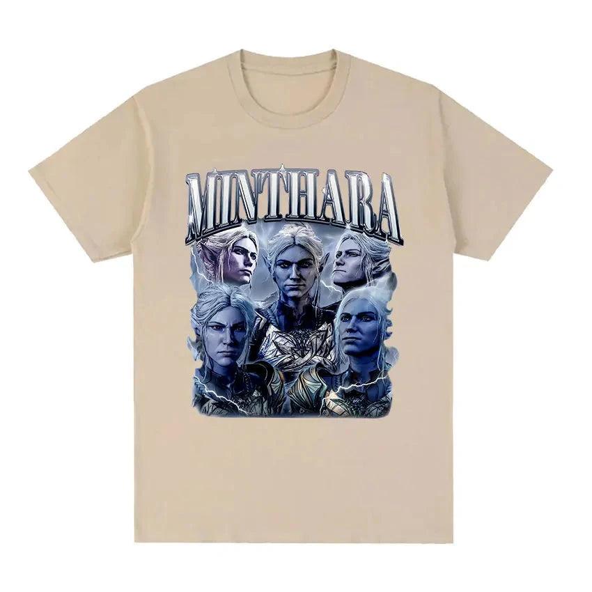 Game Minthara Astarion Baldurs Gate 3 Graphic T Shirt Men Fashion Retro Gothic T-Shirt 100% Cotton Oversized Tshirts Tops Unisex Colouronova