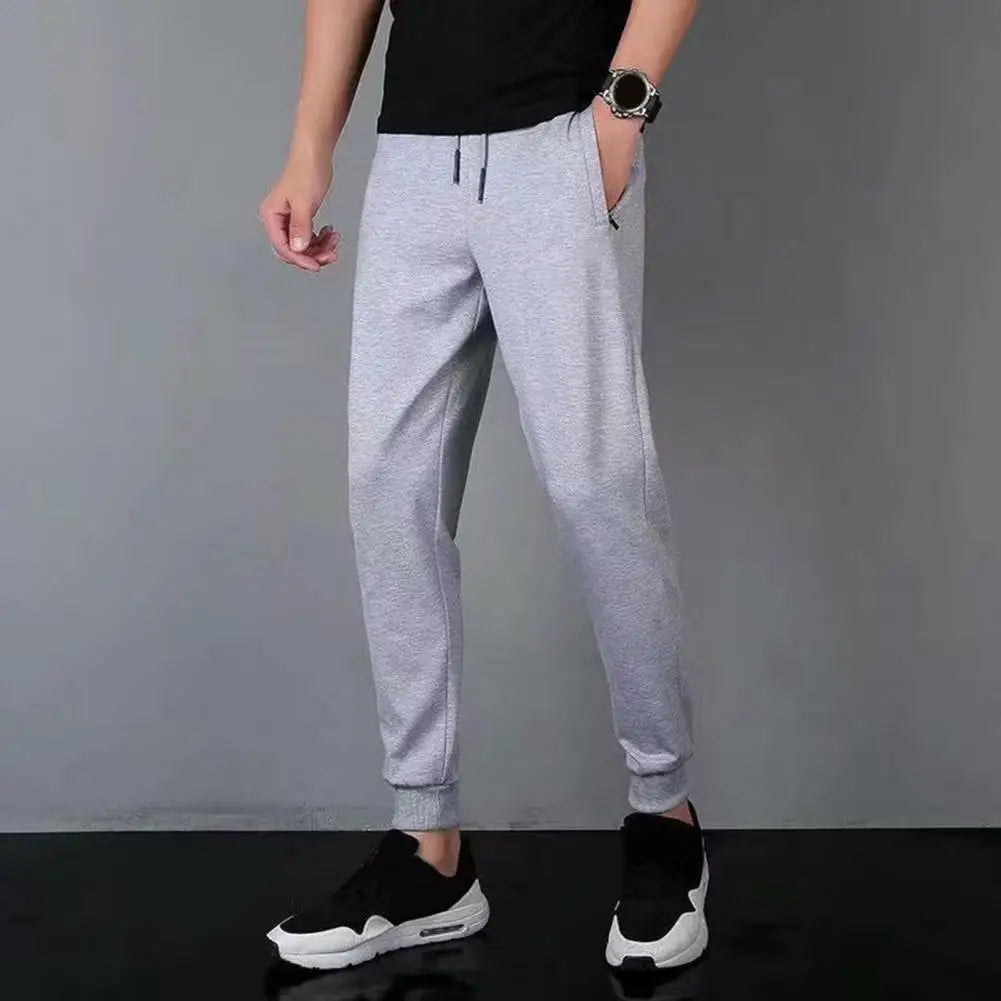 Fleece Lined Trousers for Men Men Polyester Pants Men's Thick Fleece-lined Jogger Pants with Zippered for Winter for Autumn - Colouronova