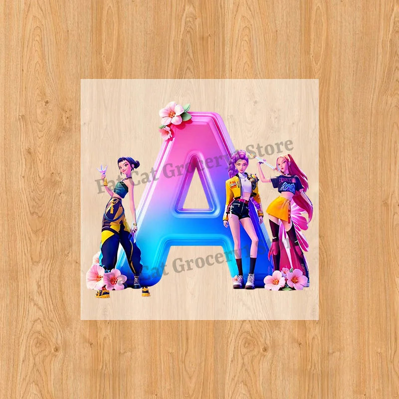 Kpop Demon Hunter Knitted Hat Girls Cute Letter A-Z Knit Cap Kids Winter Outdoors Warm Beanies Children Fashion Headgear Gift - Colouronova