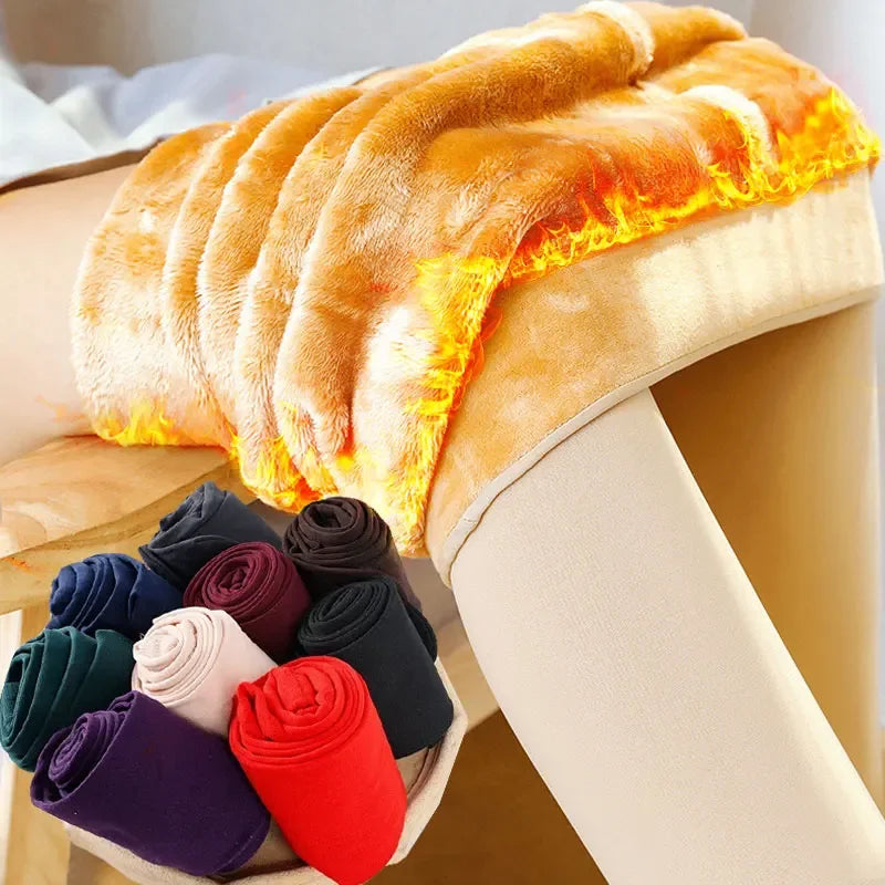 Fleece Lined Tights Women Thermal Pantyhose for Women Winter Panty Polar Skin Black Effect Stockings Women's Thermal Sock - Colouronova