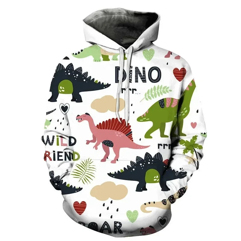 Cartoon Dinosaur 3D Printed Hoodies For Men Clothes Funny Fashion Women Sweatshirt Casual Streetwear Pullovers Y2k Tracksuit Top Colouronova