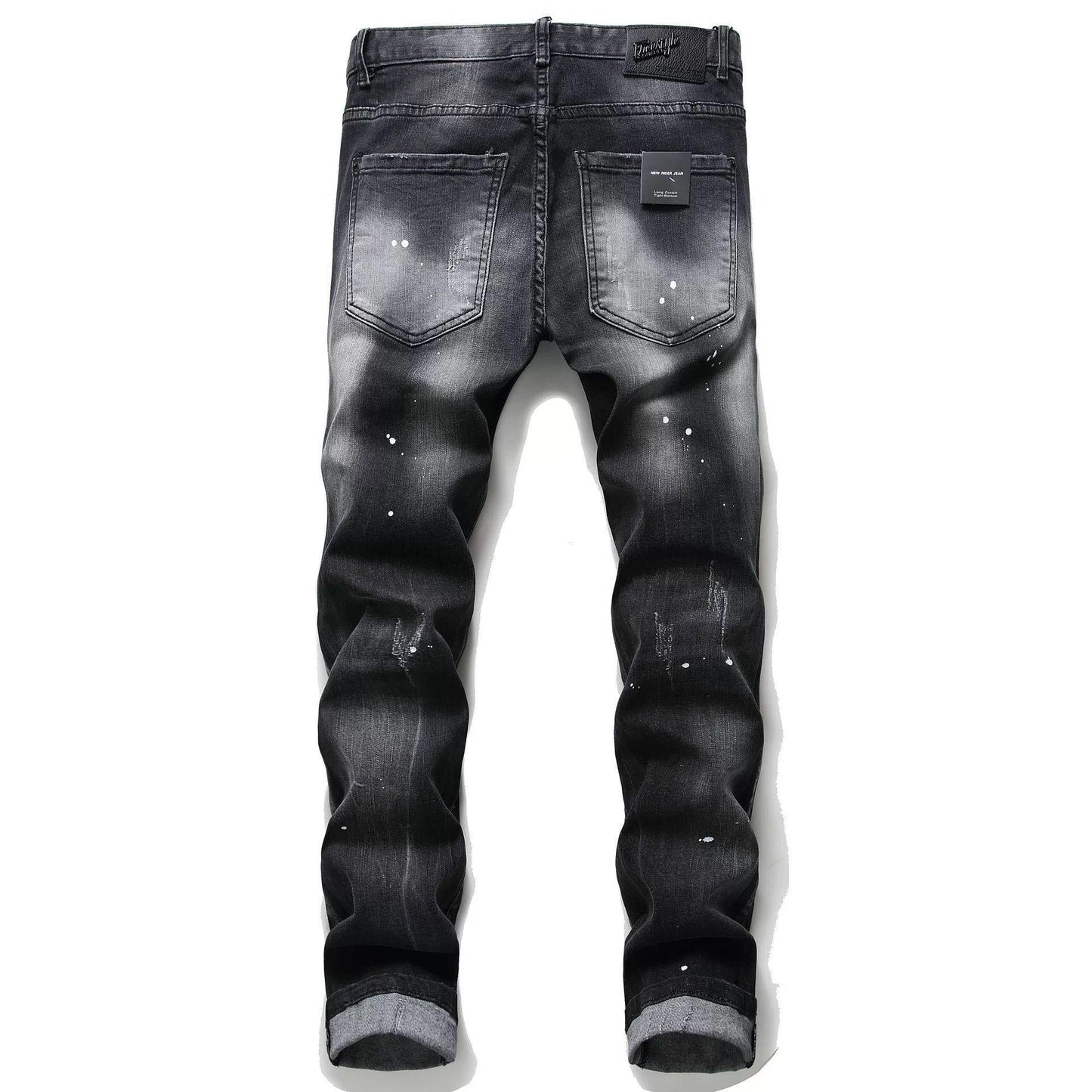 Personality ripped black pants Colouronova
