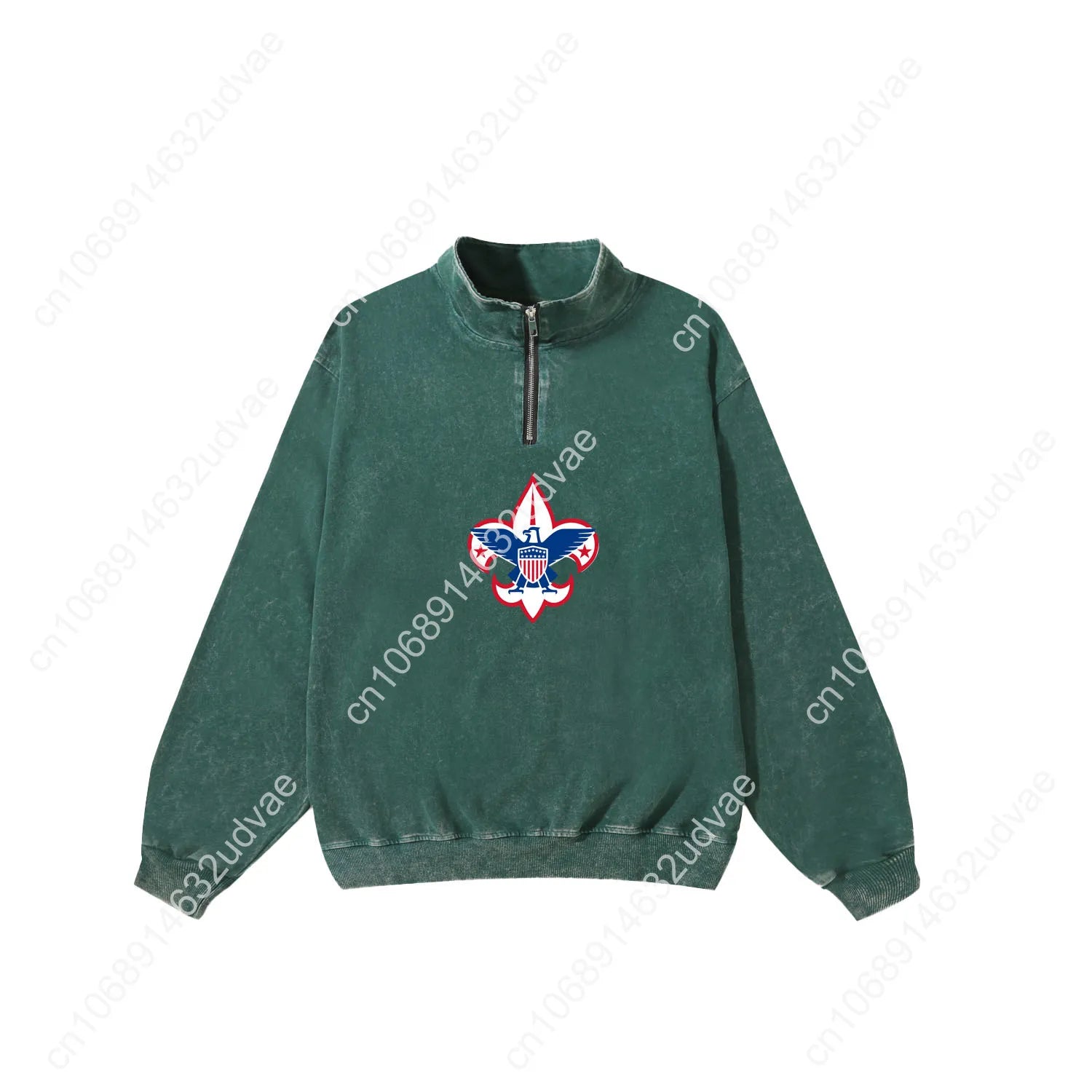 Scouts of America Retro Sweatshirt Man Woman Teenager Vintage Pullover Half Zipper Sweat Shirt Photo Custom Long Sleeved Tshirt - Colouronova
