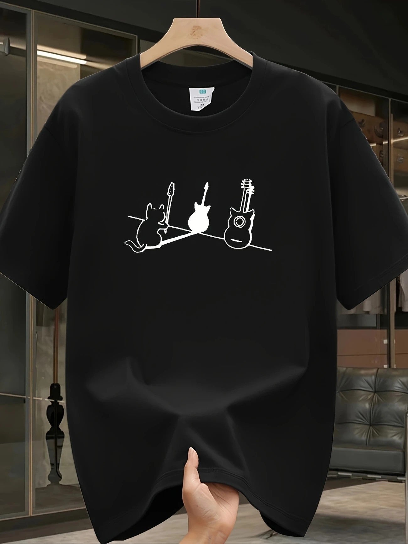 Men's Mesh Print Casual T-Shirt Colouronova