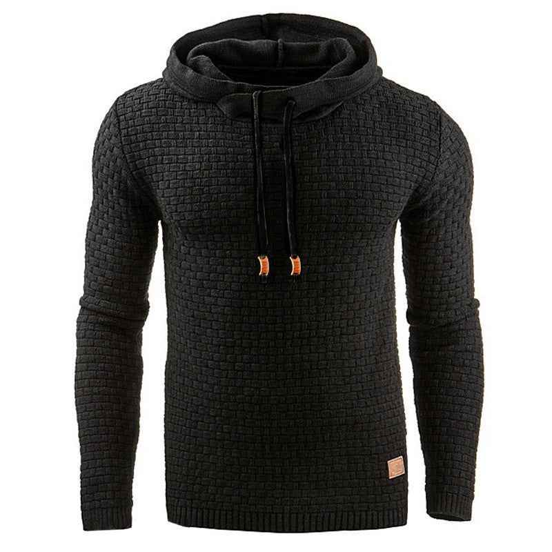 Men's jacquard long-sleeved hooded shirt