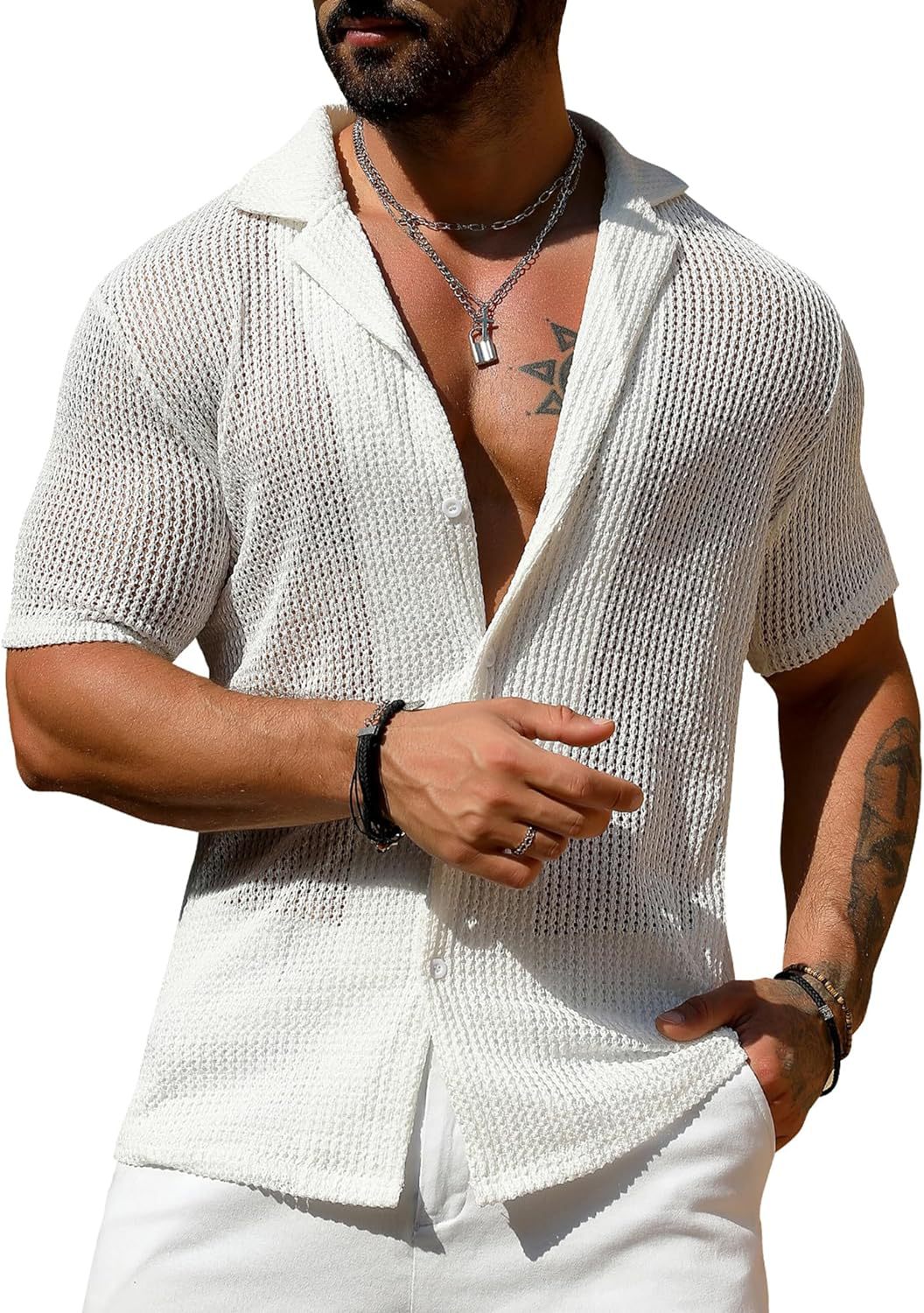 Mens Knitted Shirt Colouronova