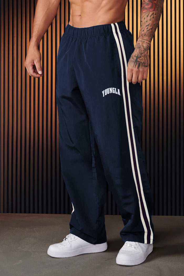 Double-strip stitched printed casual pants Colouronova