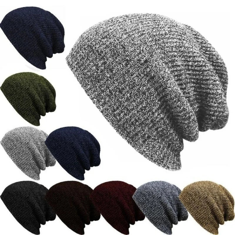 Winter Casual Cotton Knit Hat Men Baggy Beanie Hat Crochet Outdoor Ski Cap Street Dance Mask Skullies Toucas Gorros - Colouronova