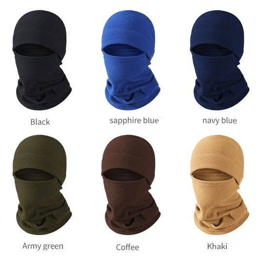 Balaclava Neck Warmer Fleece Ski Mask Bonnet Hat Ear Protection Beanies Hat Winter Face Mask Men Winter Cap Pullover Cap - Colouronova