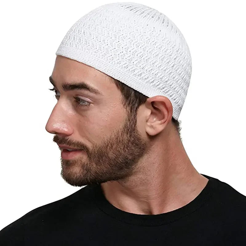 Warm Islamic Ramadan Jewish Kippah Homme Hat Unisex Beanies Cap Winter Knitted Muslim Men Prayer Hats Men's Wrap Head Caps - Colouronova