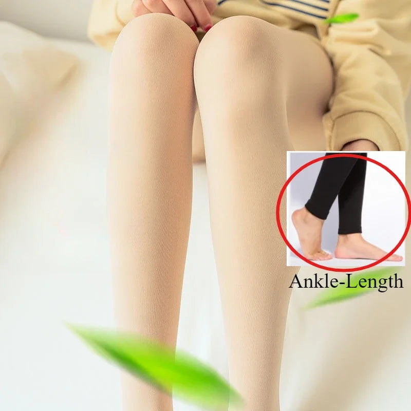 Autumn Thin Velvet Leggings Women Warm Thermal Underwear Bottoms Female Stockings High Waist Seamless Soft Legging Pants Winter - Colouronova