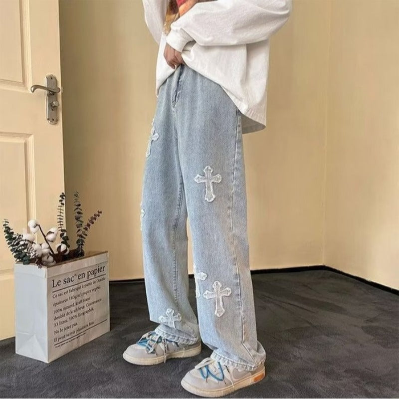 Men's  Loose Straight Leg Jeans Colouronova