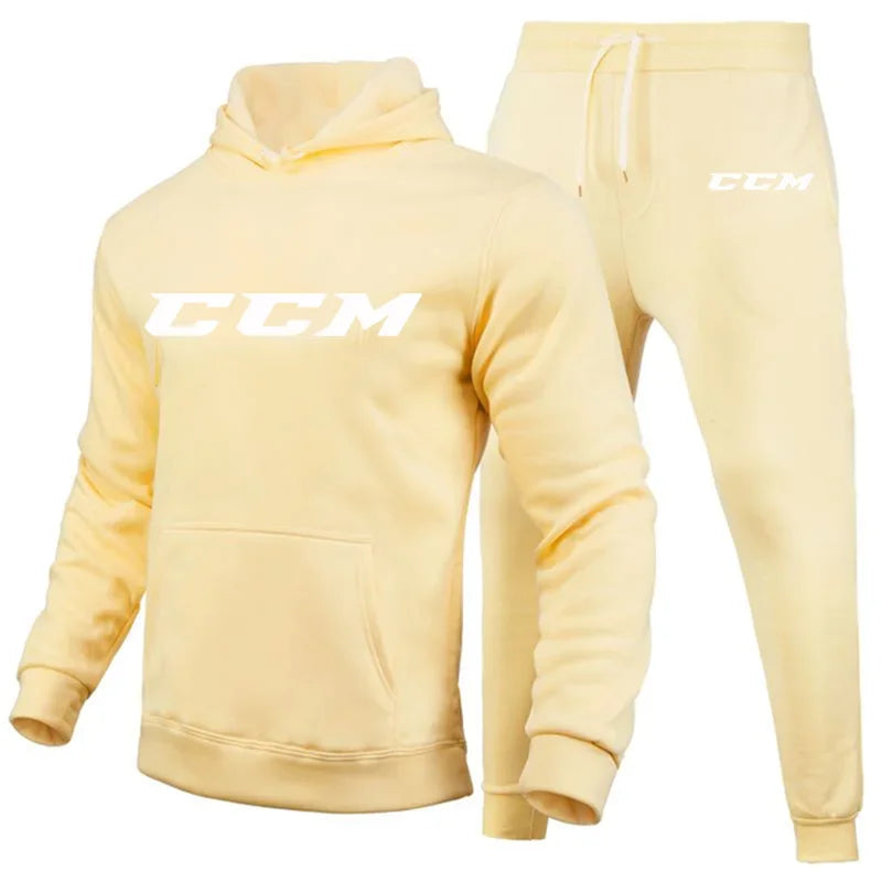 Men's Warmth-Enhanced Thick Sports Outfit Set - High-Quality Casual Long-Sleeved Sports Outfit - Jogging Pants - Men's Sports Ou - Colouronova