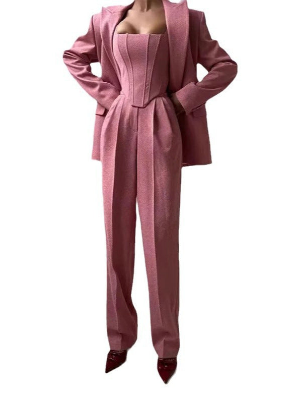 Long coat, vest, and pants three-piece set Colouronova