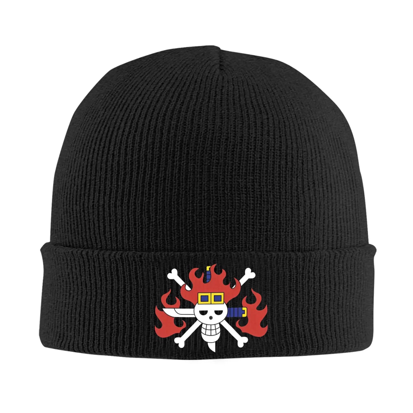 One Piece Flag 
Doflamingo Pirates Logo Knitted Caps Women's Men's Beanies Autumn Winter Hats Acrylic  Warm Melon Cap - Colouronova