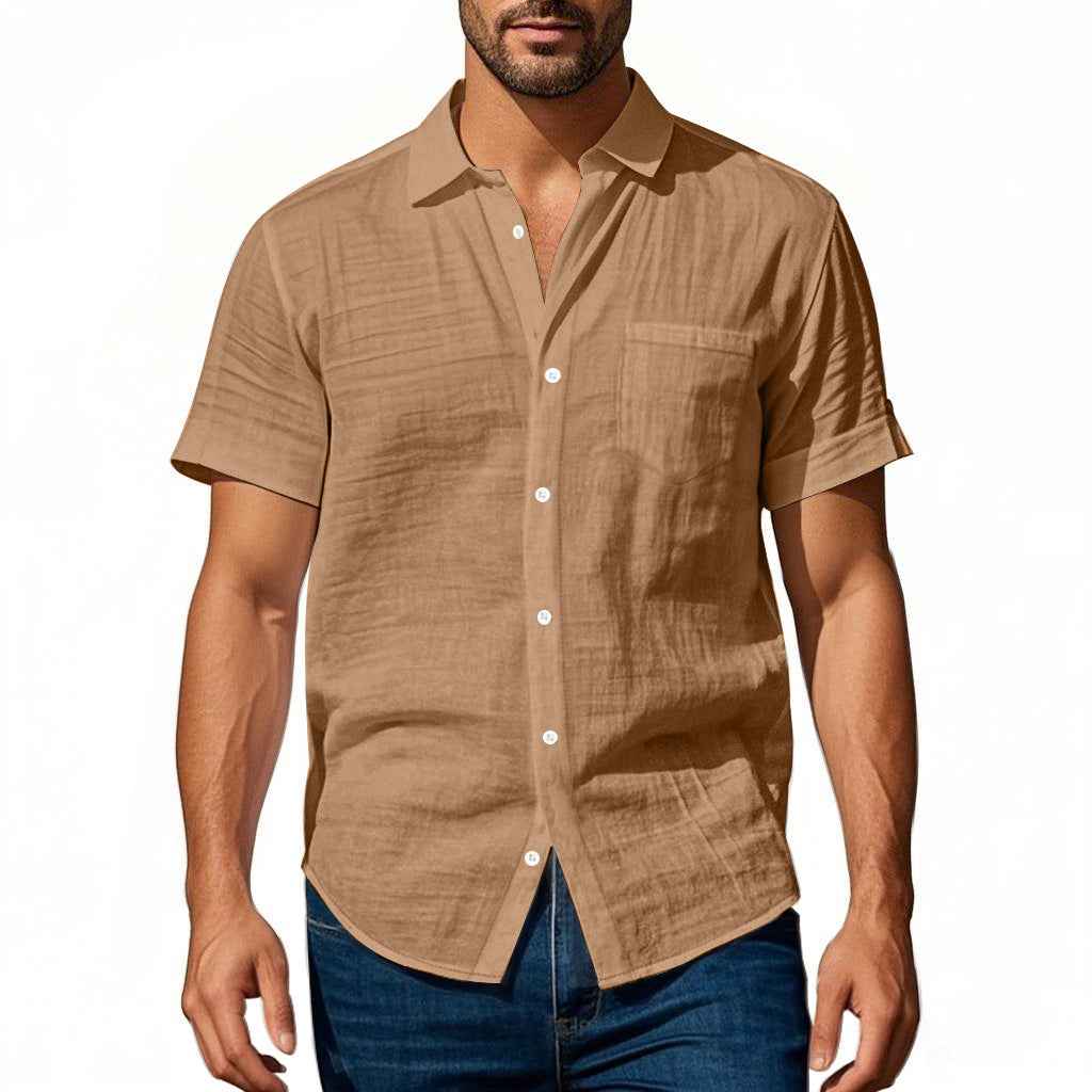 Linen short-sleeve shirt