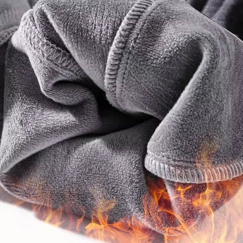 Brand Quality Men's Winter Warm Corduroy Pants Thick Fleece Casual Pants for Men Cargo Baggy Joggers Trousers Solid Sweatpants - Colouronova