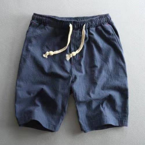 Mens Casual Linen Drawstring Shorts Colouronova